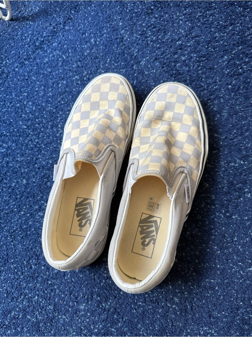 Classic Vans slip-on size 6.5 Eu 37 gray checkerboard